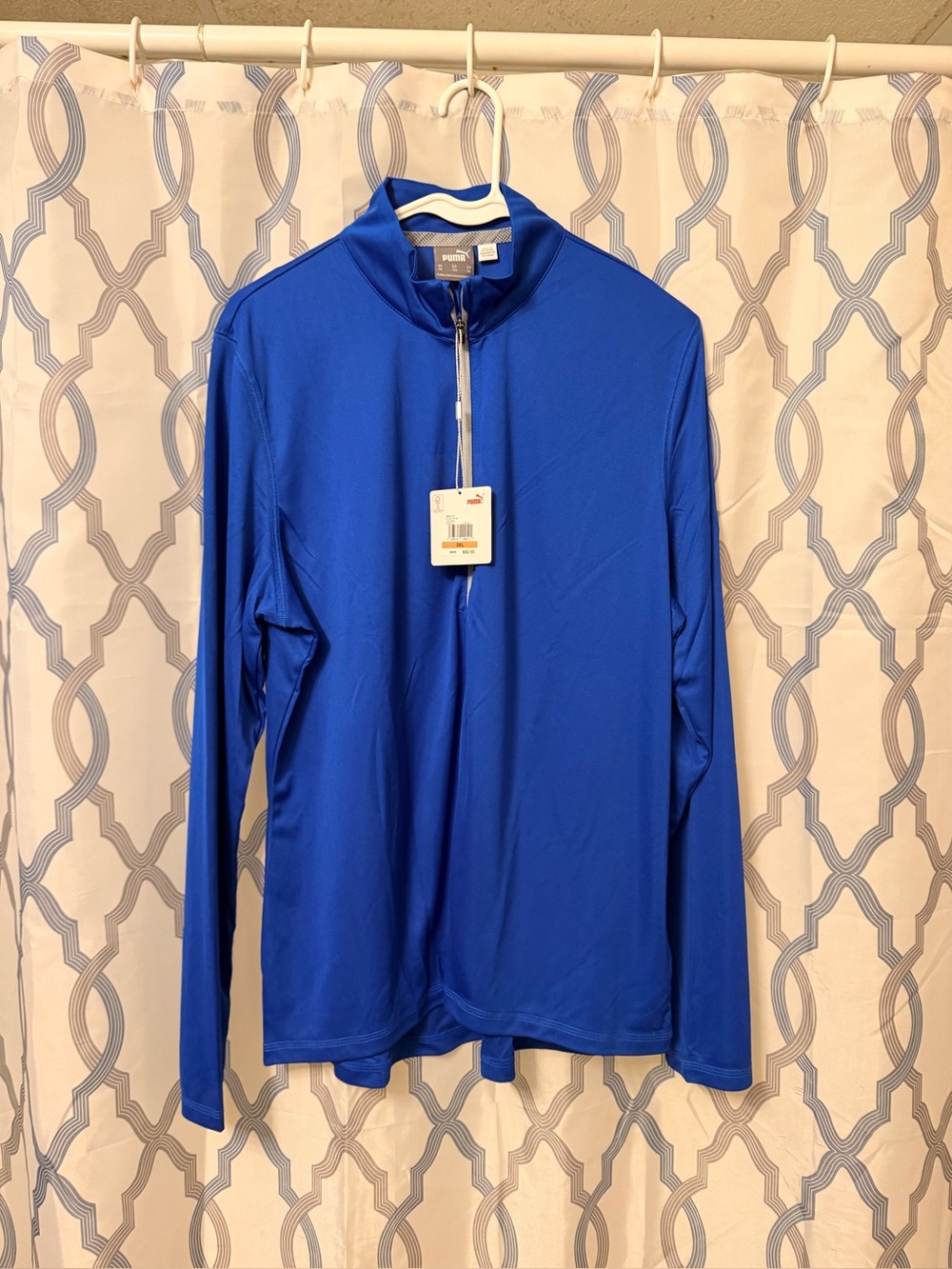 NWT Puma Women's 3XL Royal Blue Quarter Zip Golf With Left Sleeve Logo